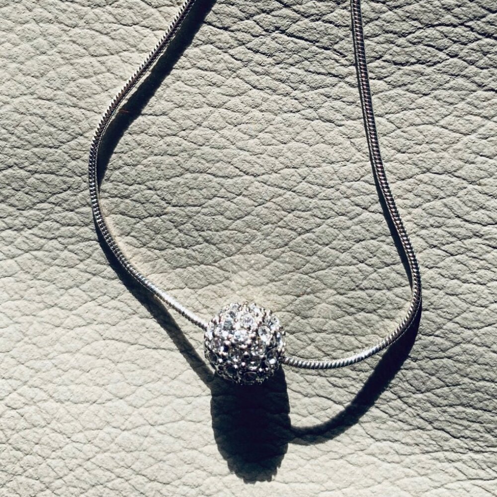 Monet crystal ball necklace